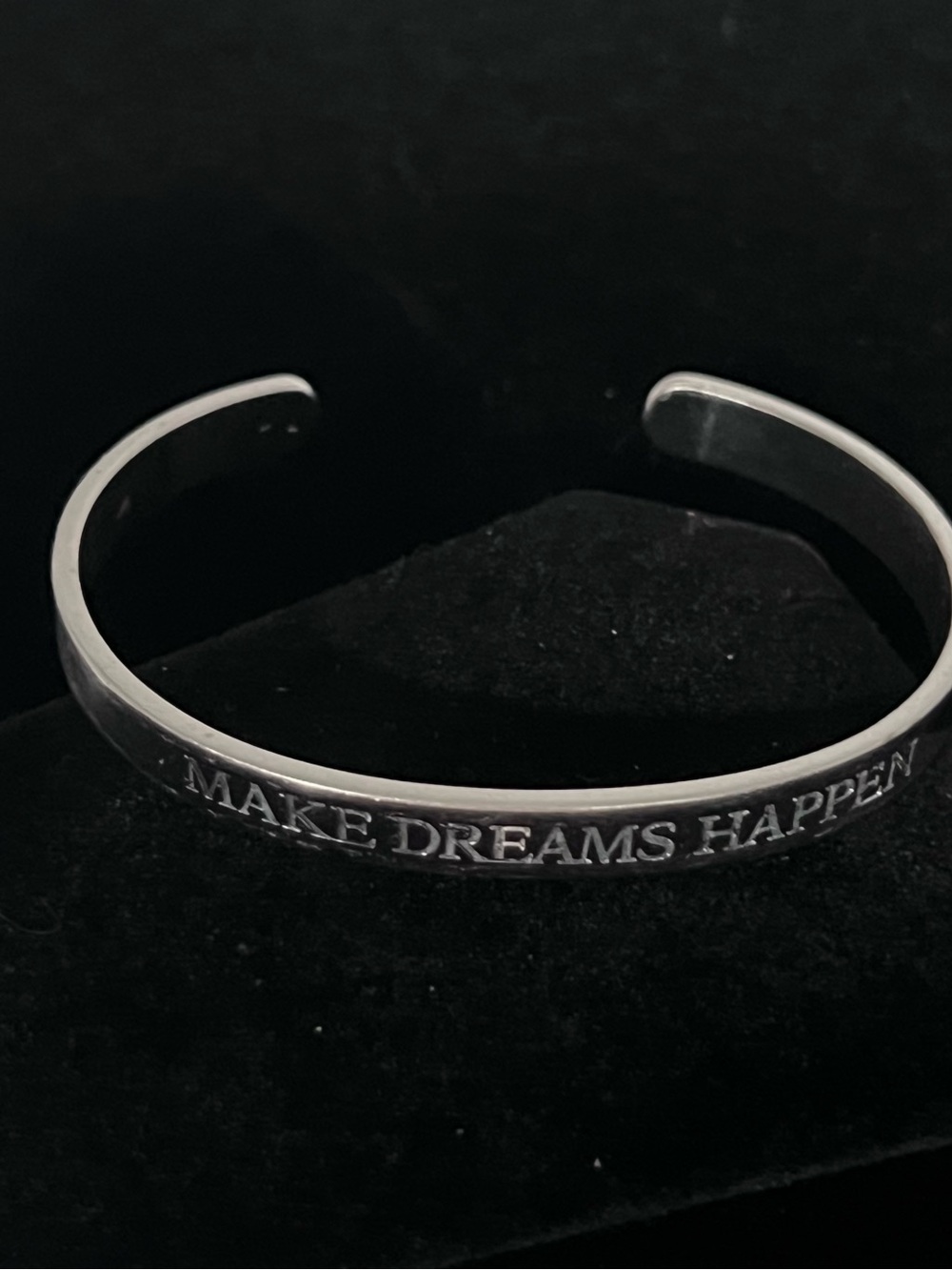 Silver Tone 'Make Dreams Happen' Men's Cuff Bracelet